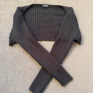 White Fox Boutique Women s Black and Grey Cardigan